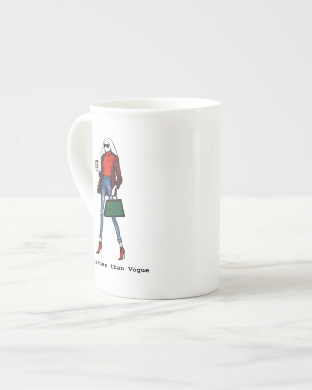 2 "More Issues Than Vogue" Bone China Mugs