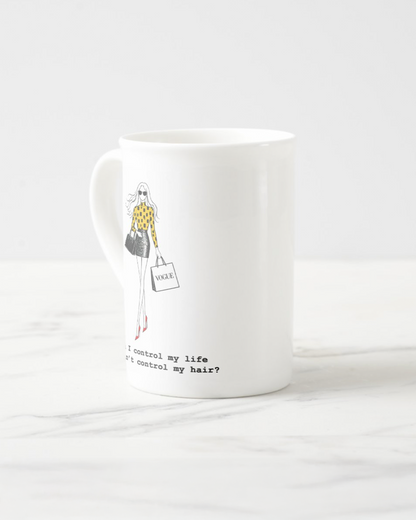 2 "Can't Control My Hair" Bone China Mugs