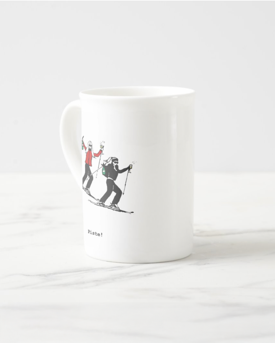 2 "Piste!" Bone China Mugs