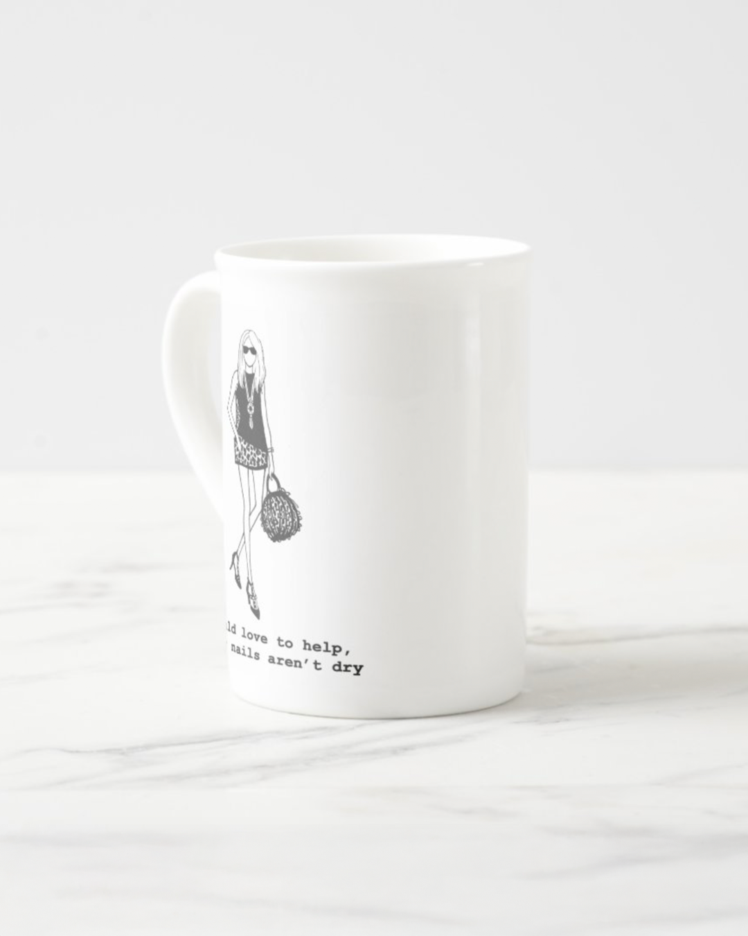 2 "Nails Aren't Dry" Bone China Mugs