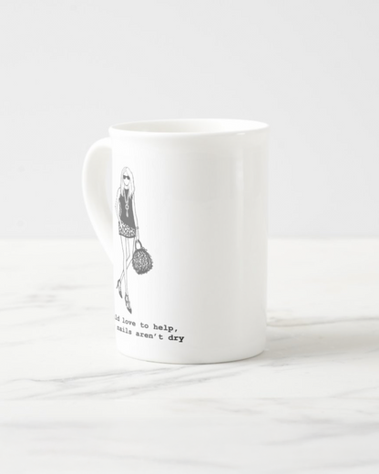 2 "Nails Aren't Dry" Bone China Mugs