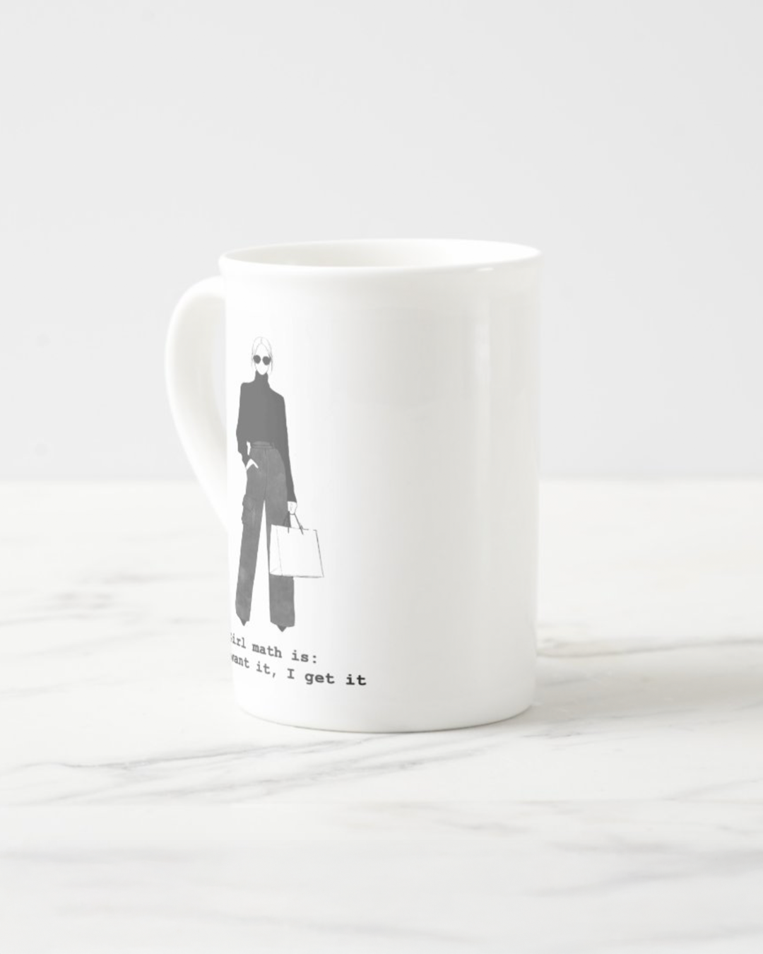 2 "Girl Math" Bone China Mugs