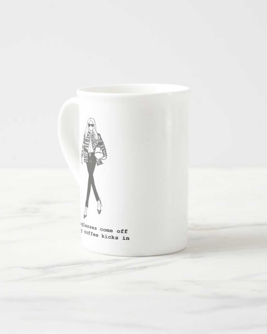 2 "Coffee" Bone China Mugs