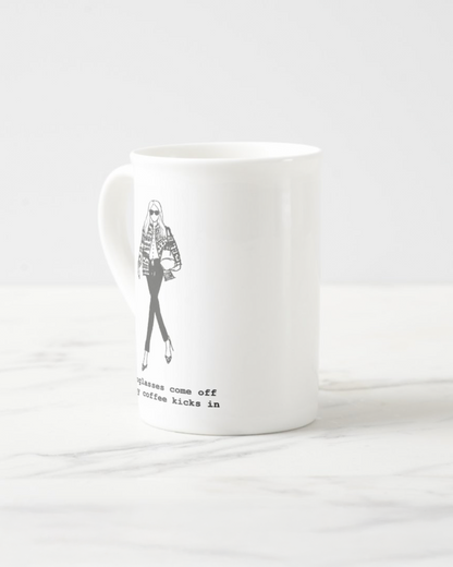 2 "Coffee" Bone China Mugs