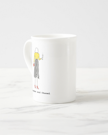 2 "Champagne and Chanel" Bone China Mugs