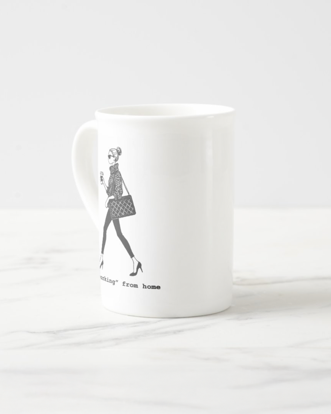 "Working From Home" Bone China Mug