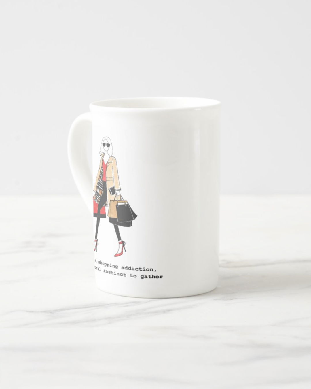 2 "Natural Instinct To Gather" Bone China Mugs