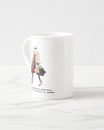 2 "Natural Instinct To Gather" Bone China Mugs