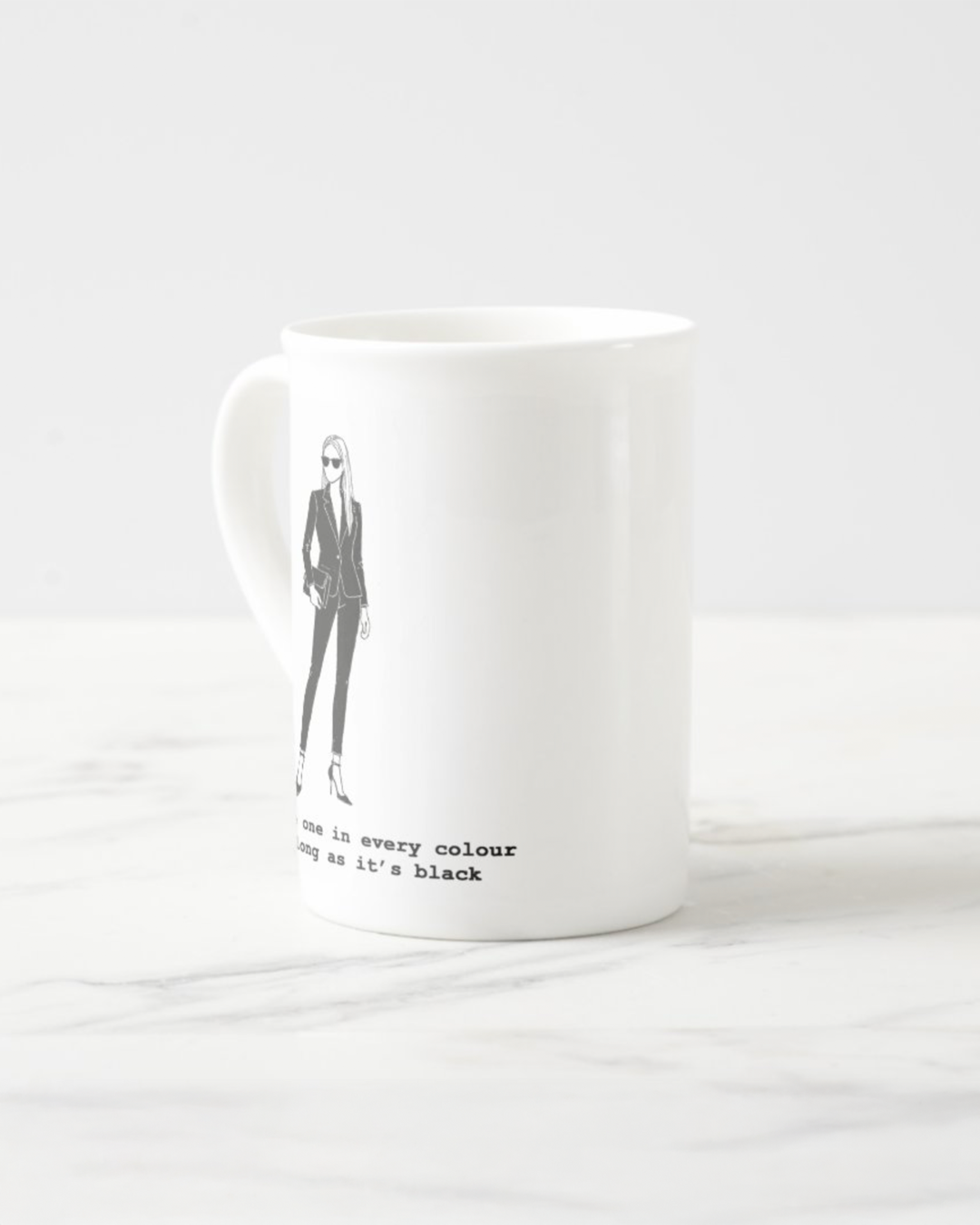 "As Long As It's Black" Bone China Mug