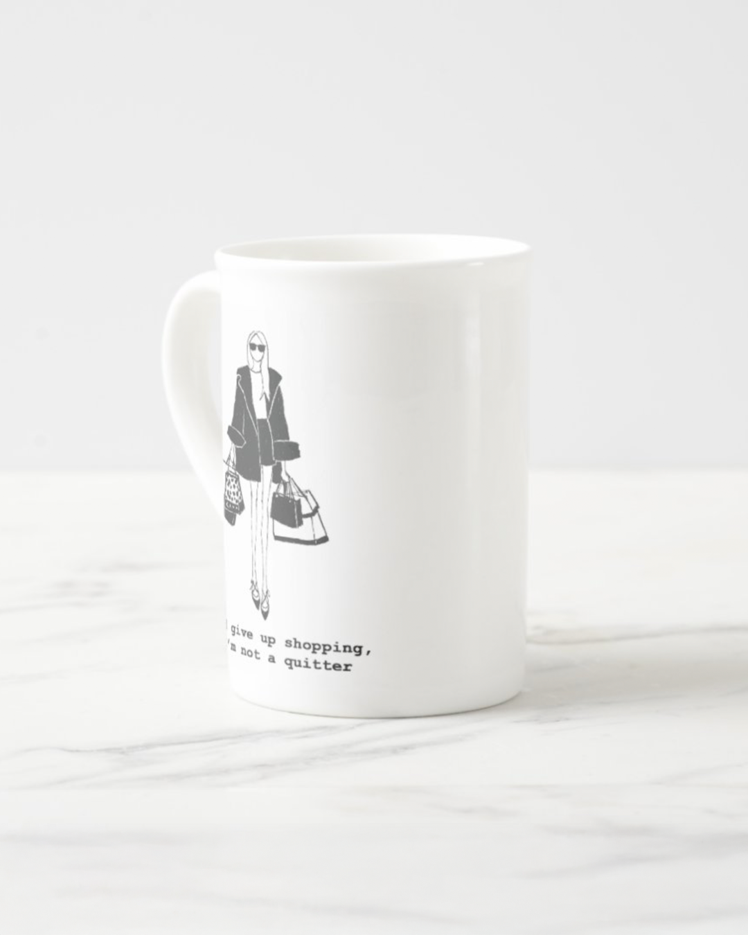 2 "I'm Not A Quitter" Bone China Mugs