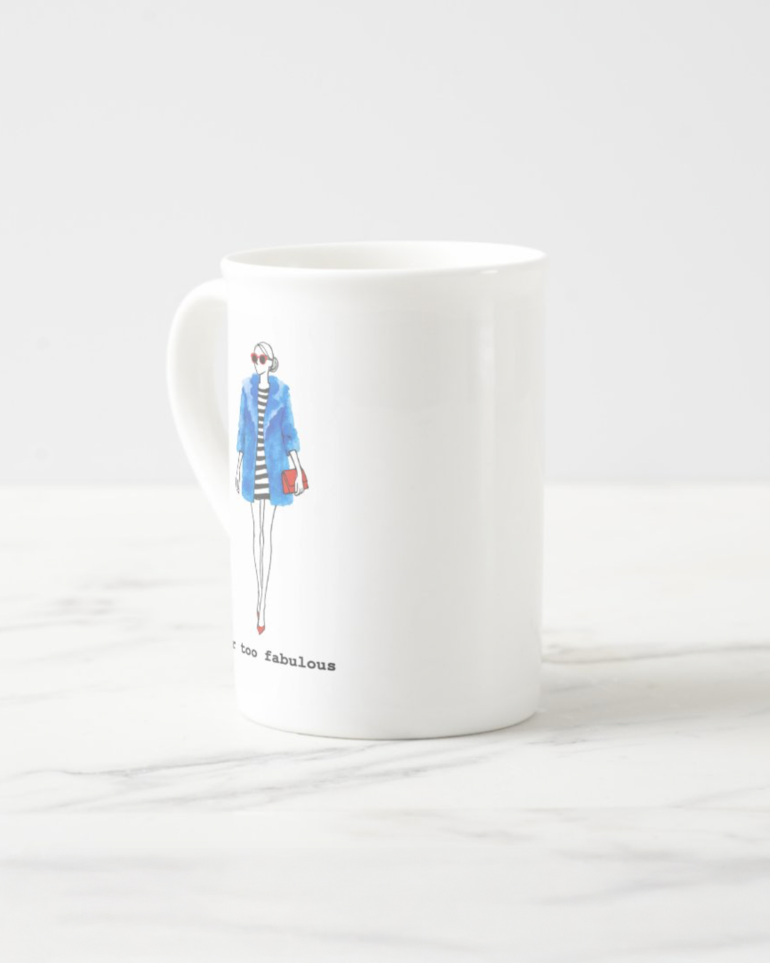 2 "Far Too Fabulous" Bone China Mugs