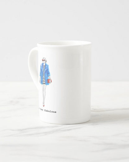 2 "Far Too Fabulous" Bone China Mugs