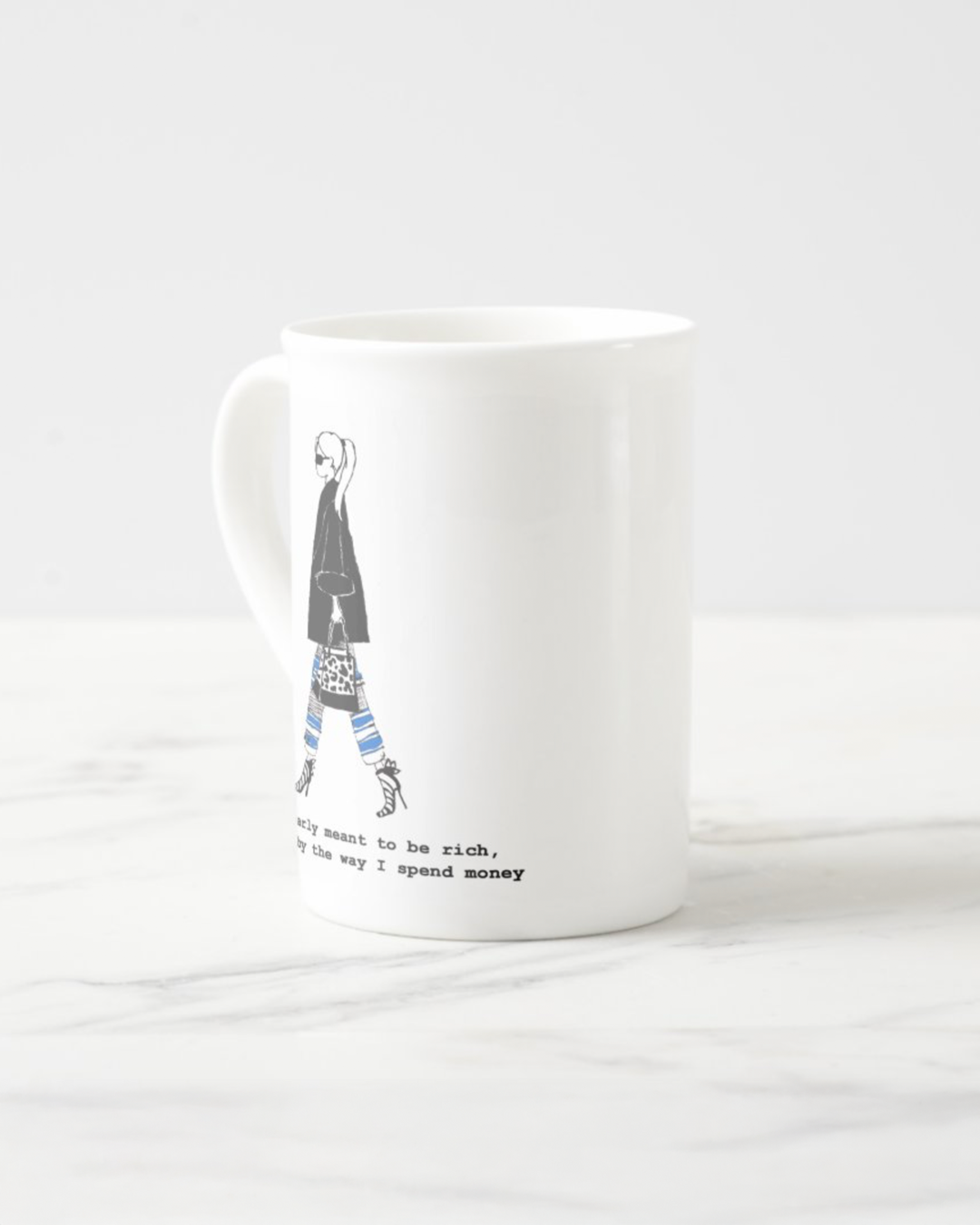 2 "Meant To Be Rich" Bone China Mugs