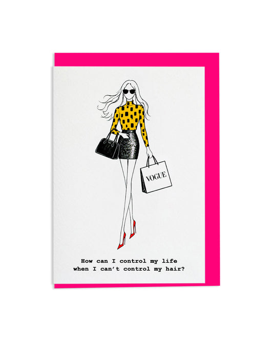 6 "Can't Control My Hair" Greetings Cards