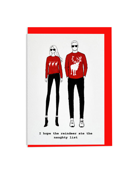 "Naughty List" A6 Greetings Card