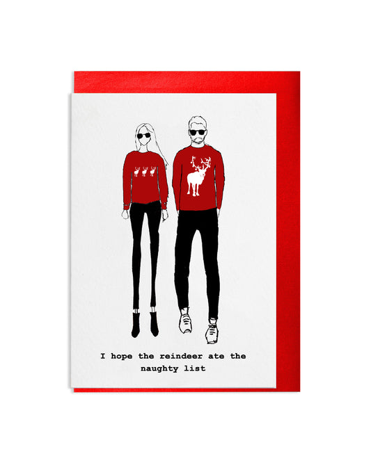 "Naughty List" A6 Greetings Card