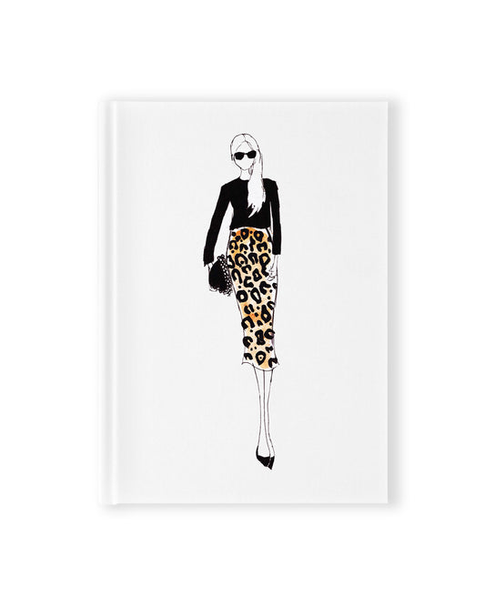 "Leopard Print Skirt" Hardcover Notebook