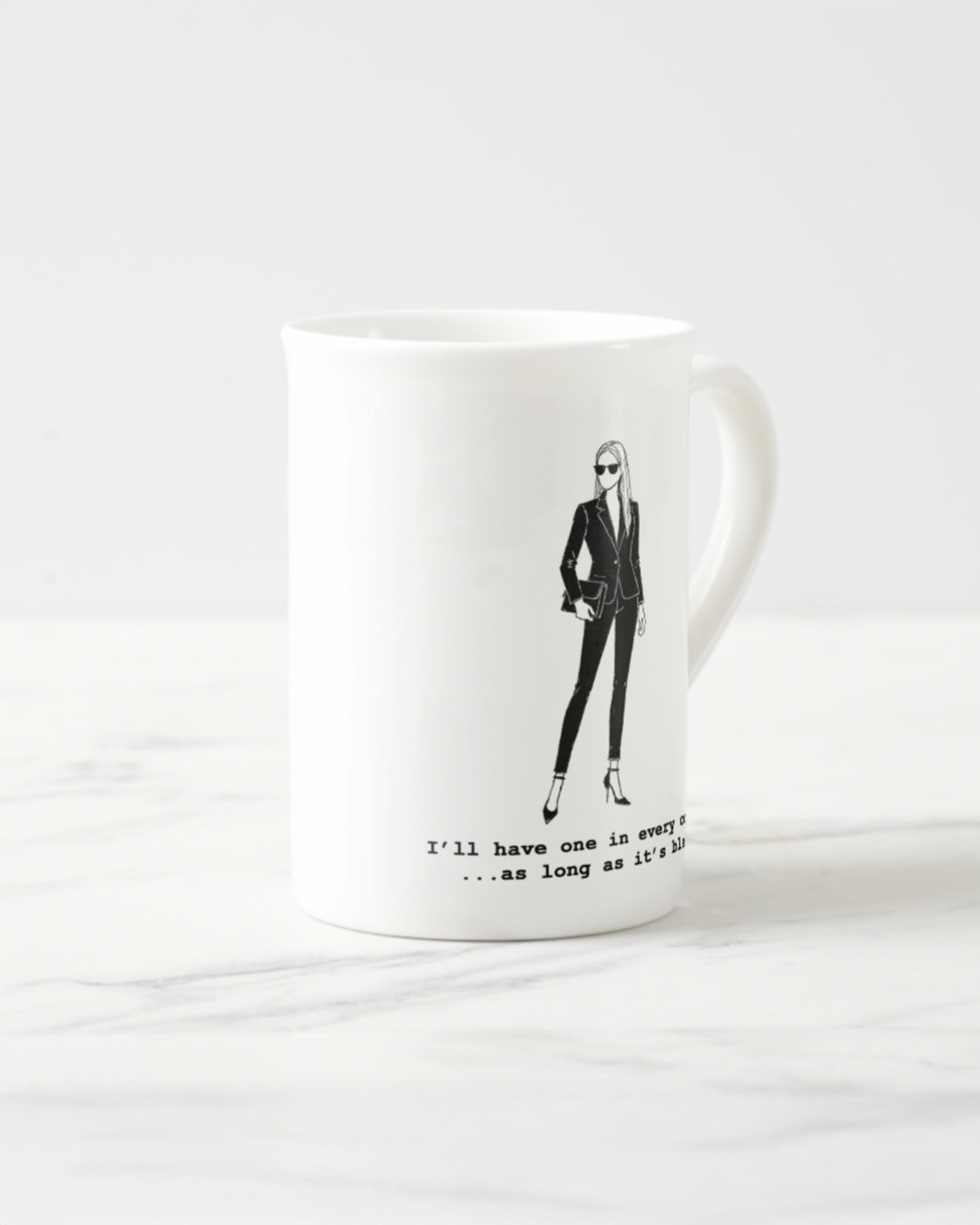 "As Long As It's Black" Bone China Mug