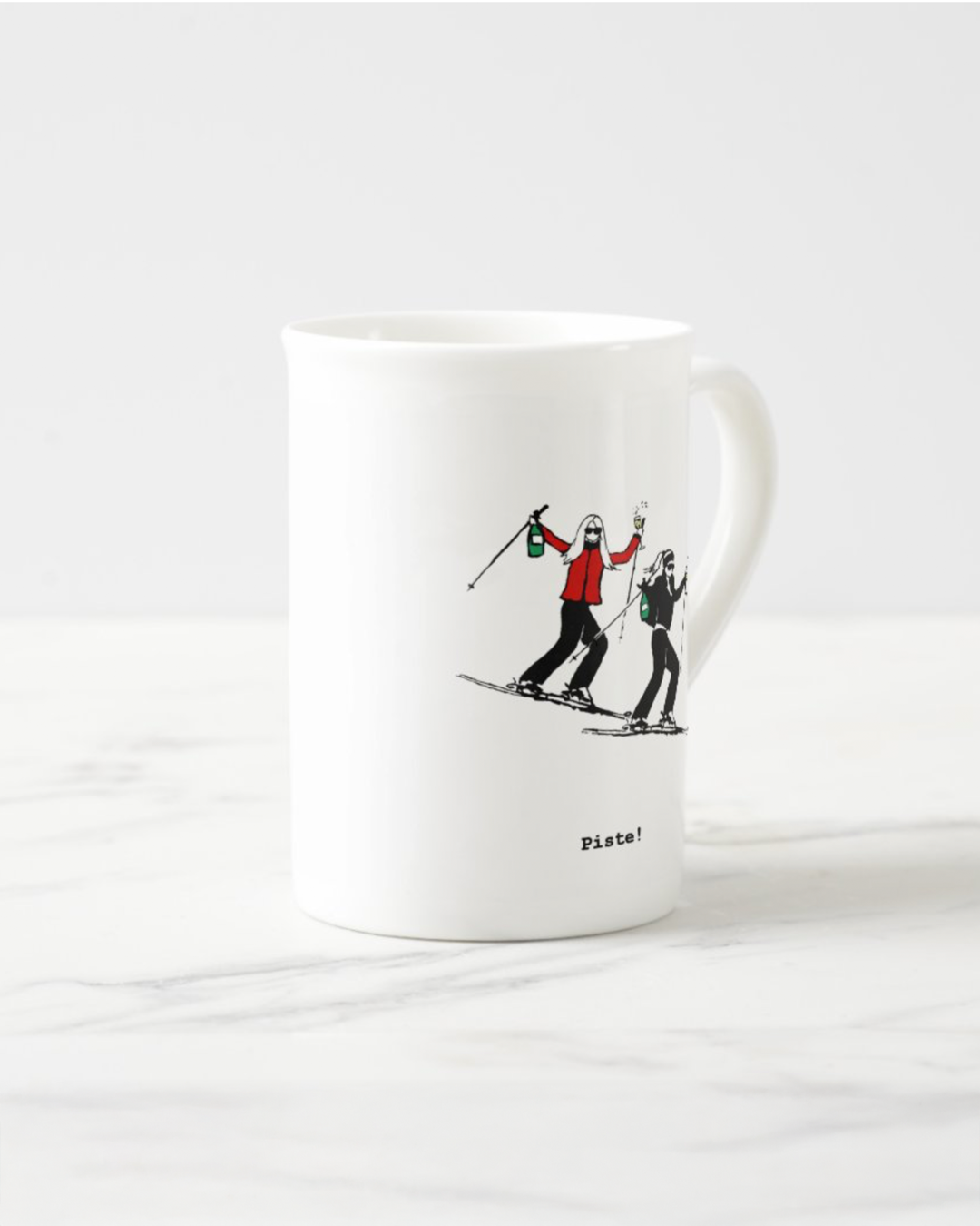 2 "Piste!" Bone China Mugs