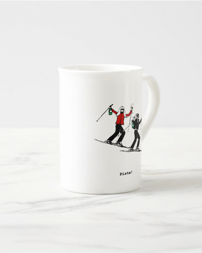 2 "Piste!" Bone China Mugs
