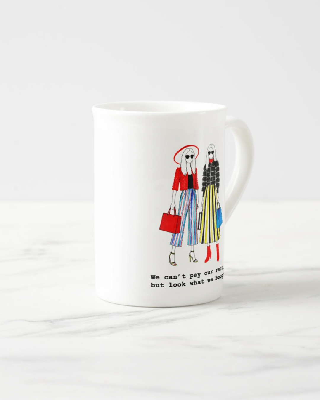 2 "Can't Pay Our Rent" Bone China Mugs
