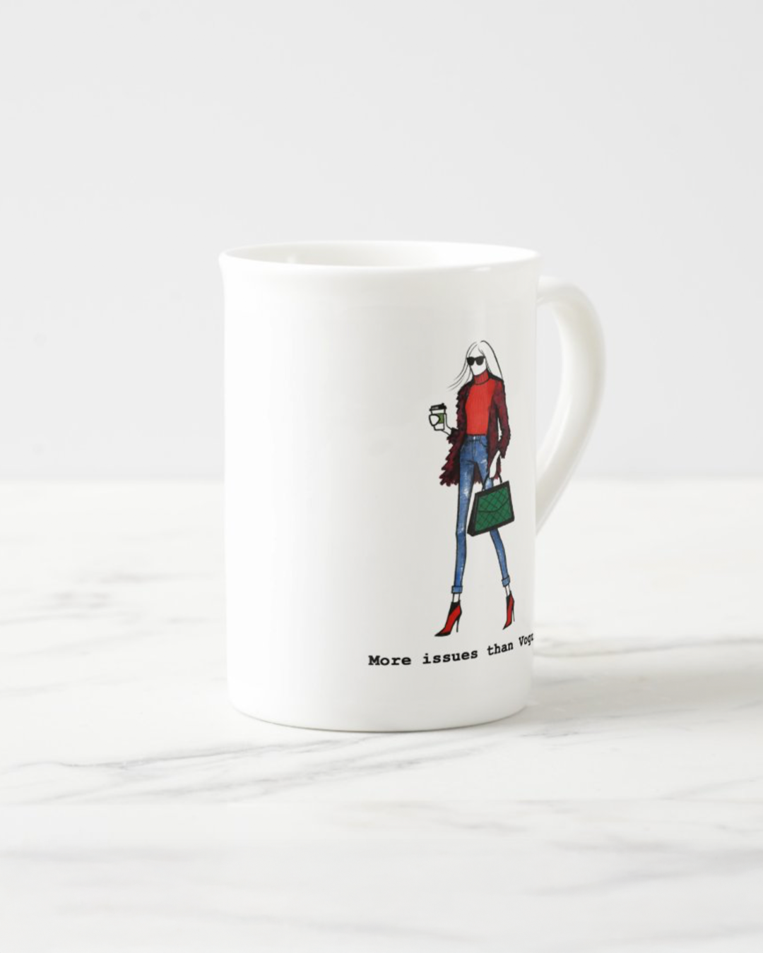 2 "More Issues Than Vogue" Bone China Mugs