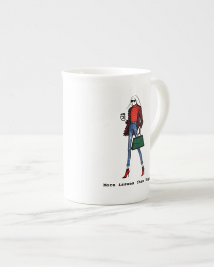 2 "More Issues Than Vogue" Bone China Mugs