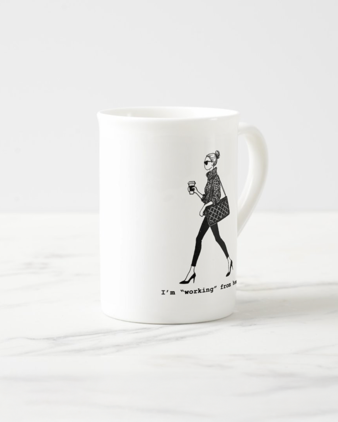 "Working From Home" Bone China Mug