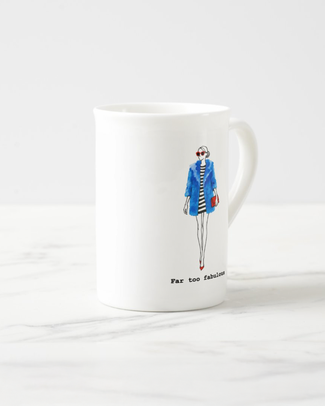 2 "Far Too Fabulous" Bone China Mugs