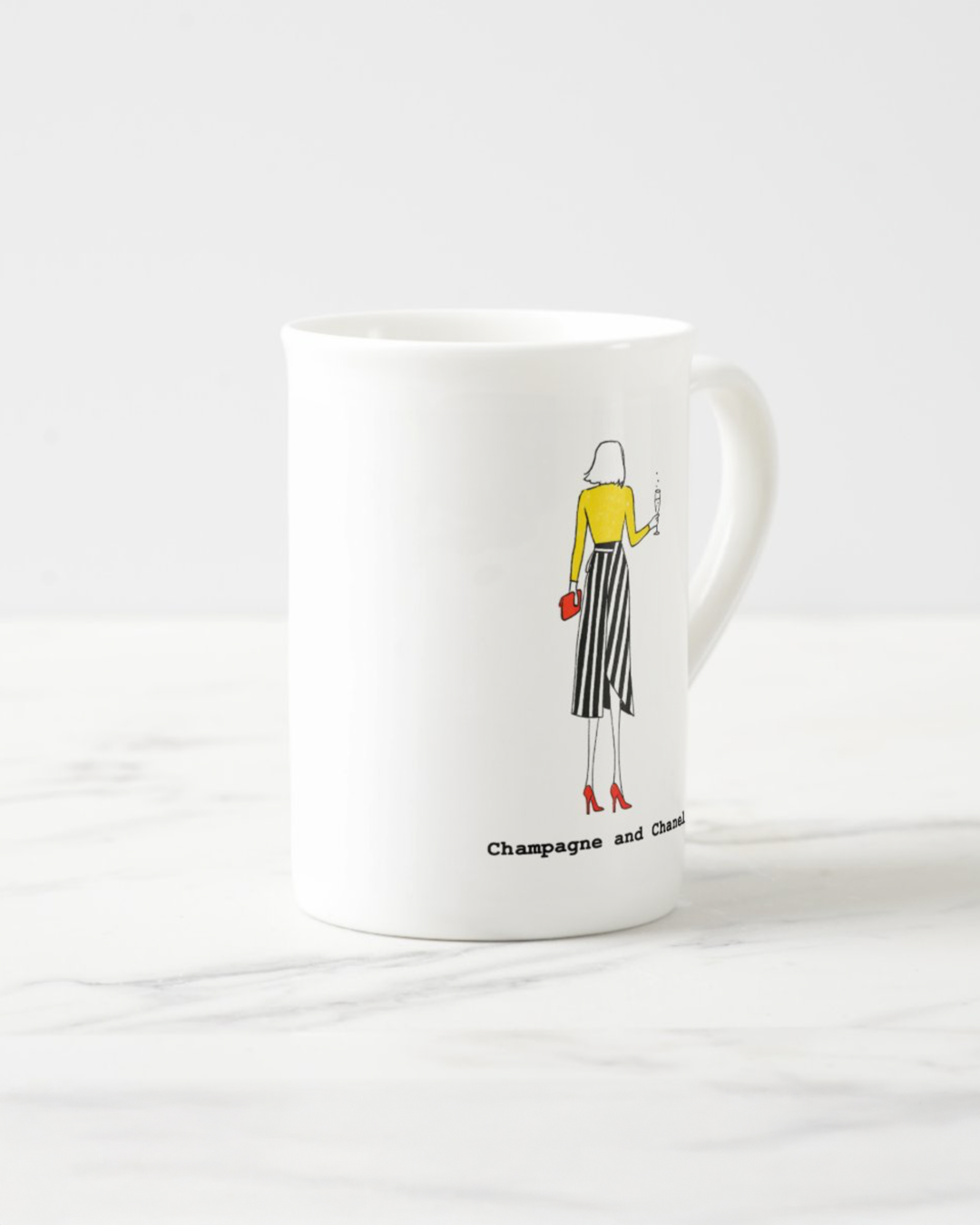 2 "Champagne and Chanel" Bone China Mugs