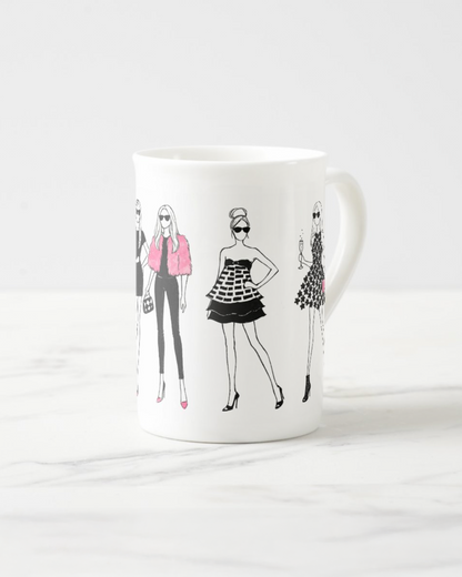 2 "Hear Come The Girls" Bone China Mugs