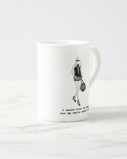 2 "Nails Aren't Dry" Bone China Mugs