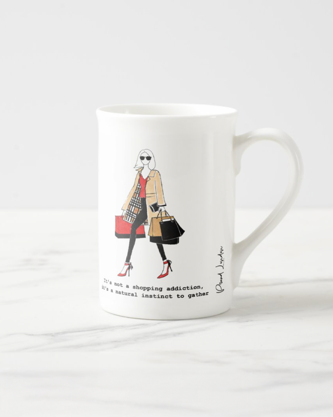 2 "Natural Instinct To Gather" Bone China Mugs
