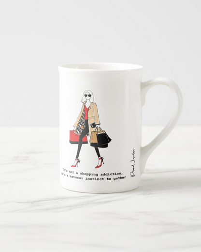 2 "Natural Instinct To Gather" Bone China Mugs