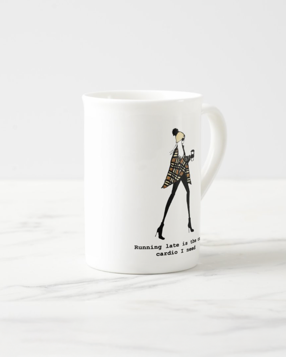 2 "Running Late" Bone China Mugs