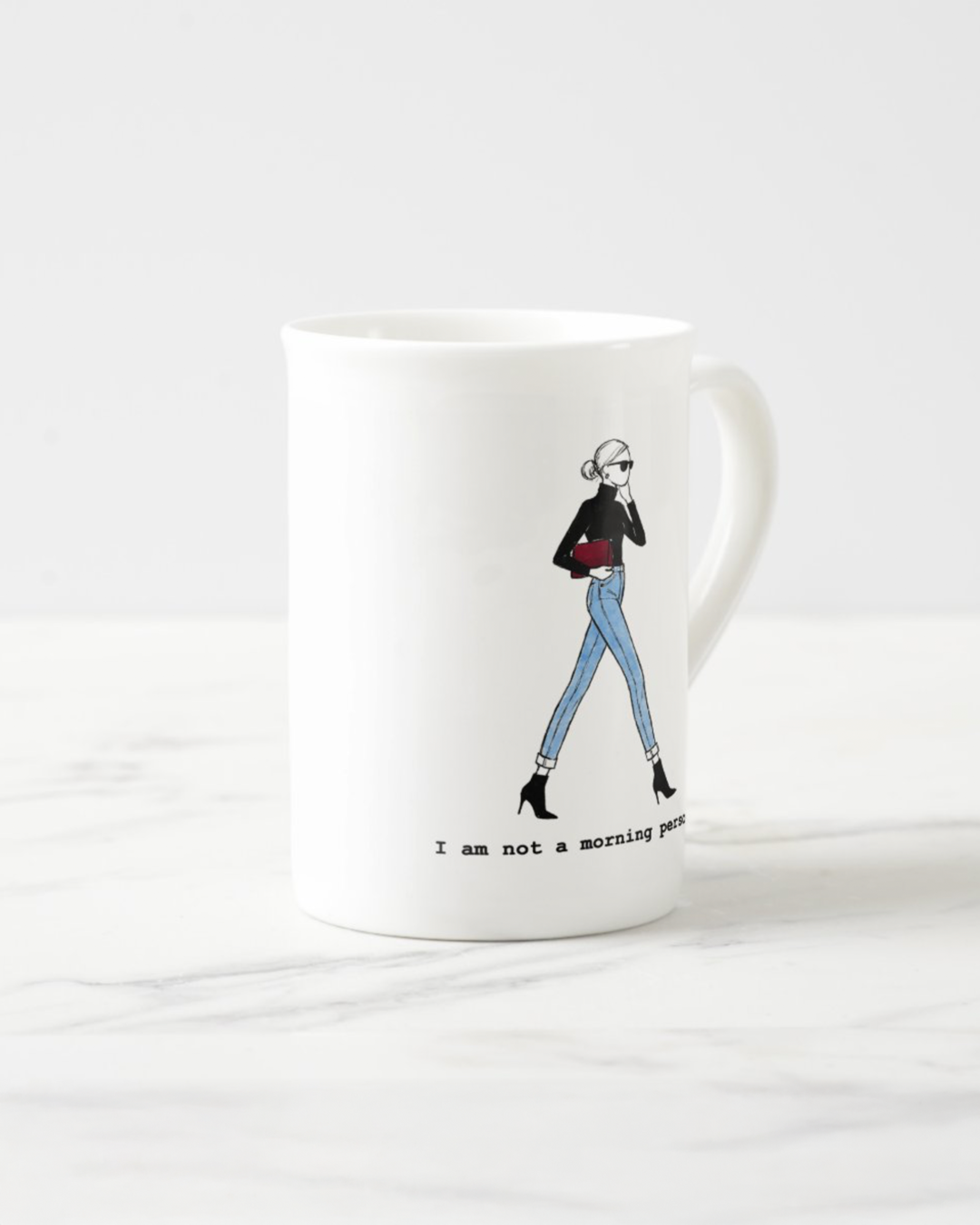 2 "I Am Not A Morning Person" Bone China Mugs