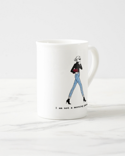 2 "I Am Not A Morning Person" Bone China Mugs