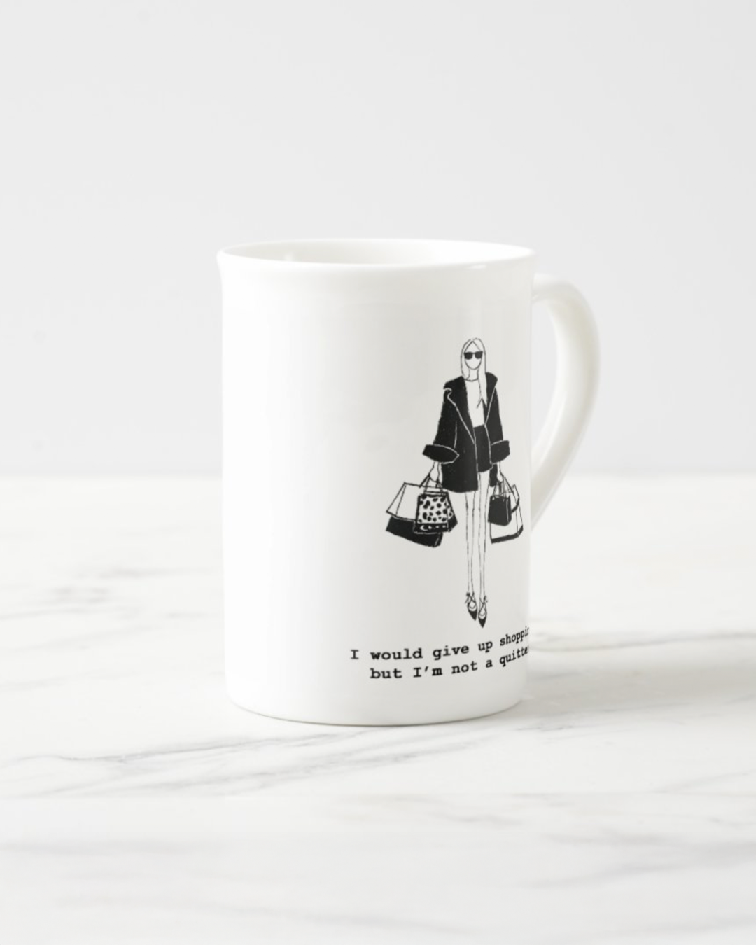 2 "I'm Not A Quitter" Bone China Mugs