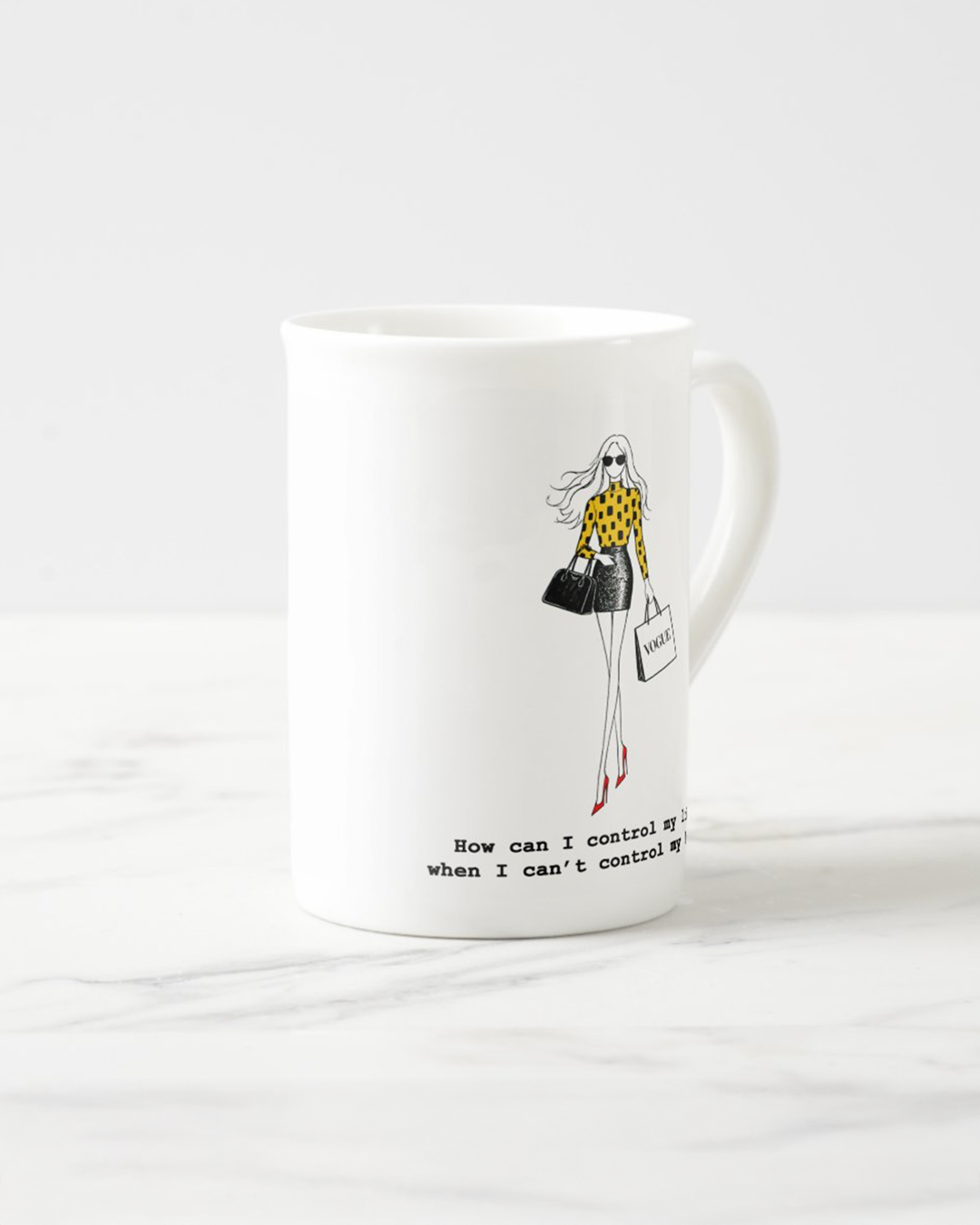 2 "Can't Control My Hair" Bone China Mugs