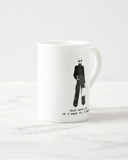 2 "Girl Math" Bone China Mugs