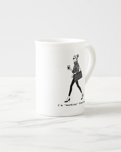 2 "Working From Home" Bone China Mugs