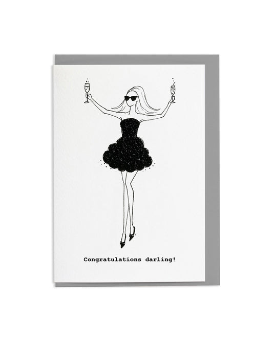 "Congratulations Darling" A6 Greetings Card