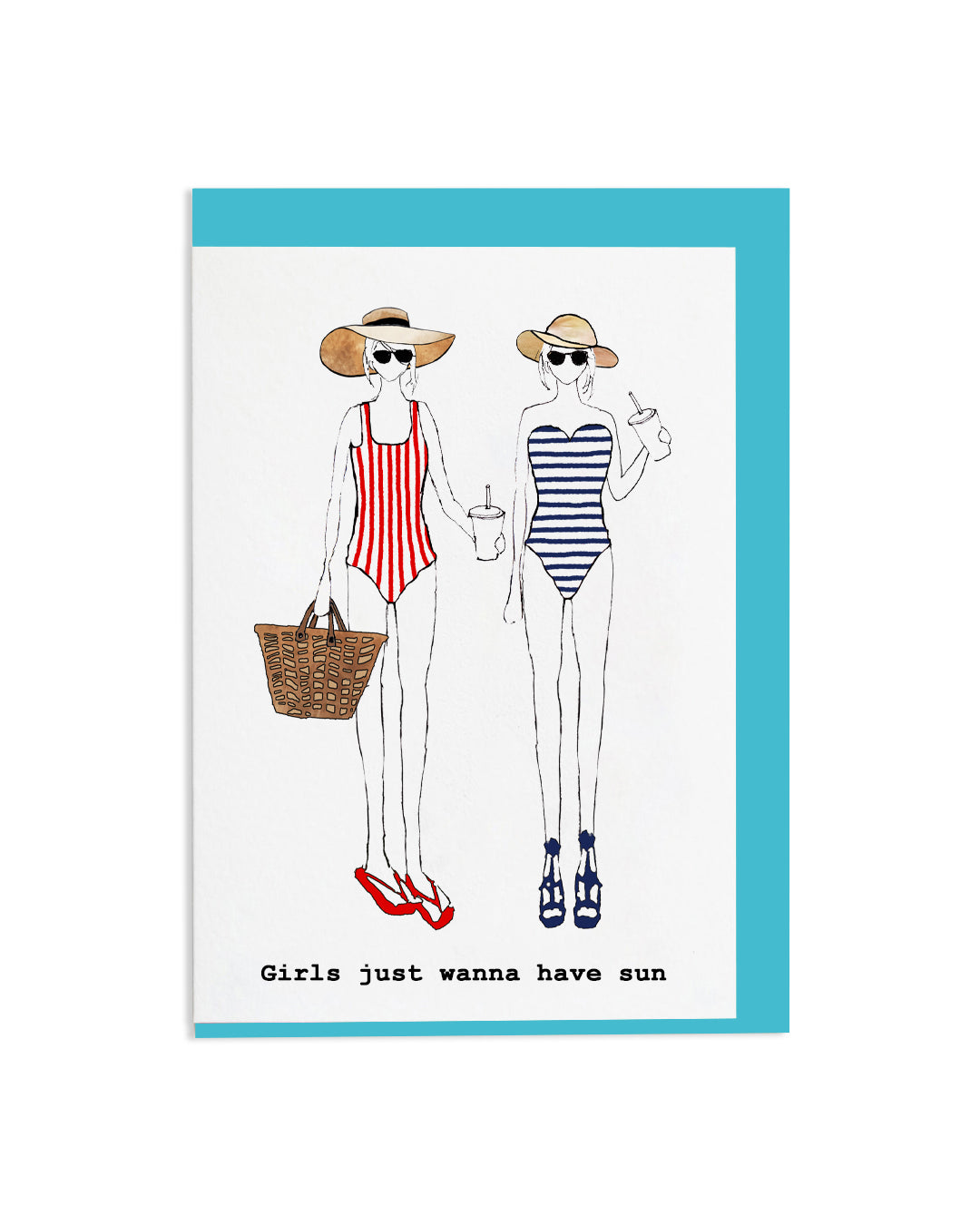 "Girls Just Want To Have Sun" A6 Greetings Card