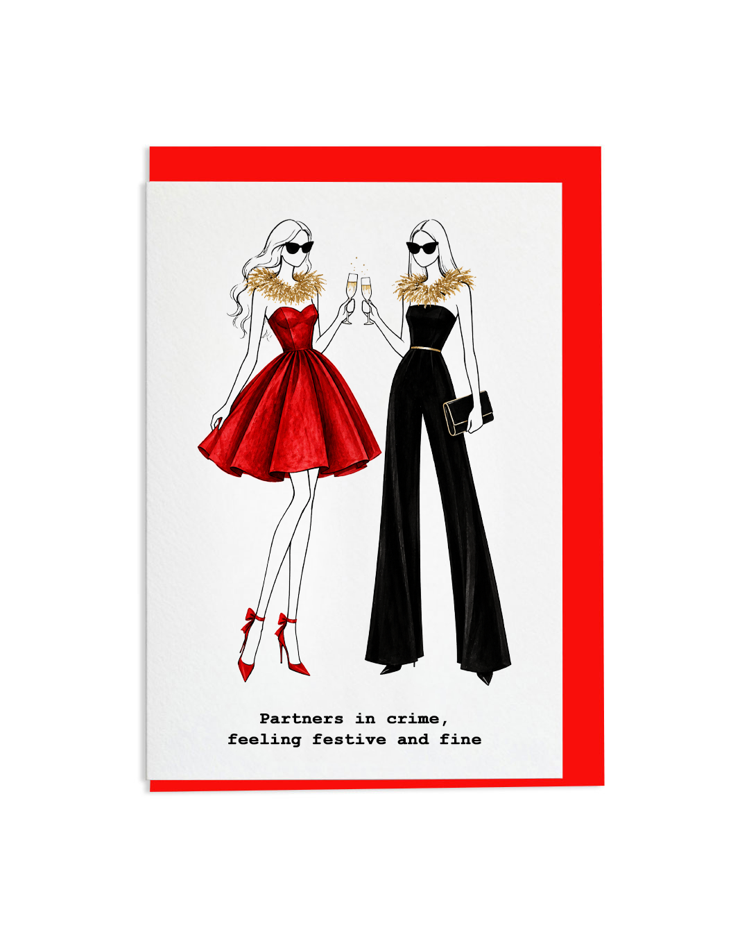 "Partners In Crime" A6 Greetings Card
