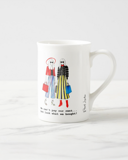 2 "Can't Pay Our Rent" Bone China Mugs