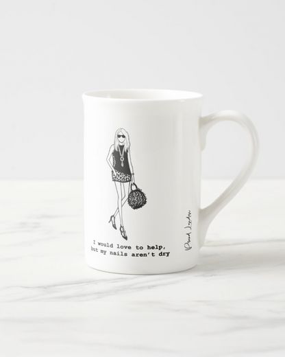 2 "Nails Aren't Dry" Bone China Mugs