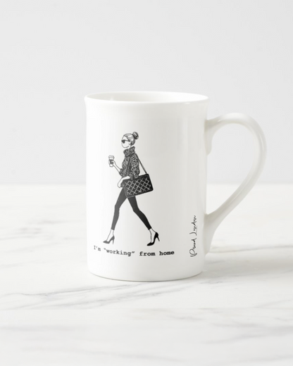 2 "Working From Home" Bone China Mugs