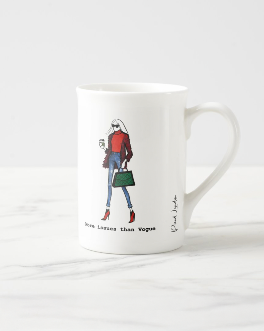 2 "More Issues Than Vogue" Bone China Mugs