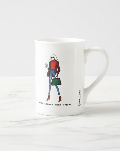 2 "More Issues Than Vogue" Bone China Mugs