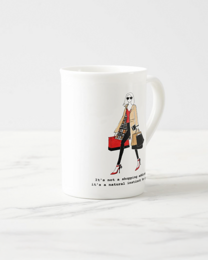 2 "Natural Instinct To Gather" Bone China Mugs